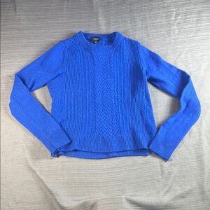 J Babaton Blue Crew Neck Sweater‎ with Ribbed Detailing Cashmere Blend Women’s S
